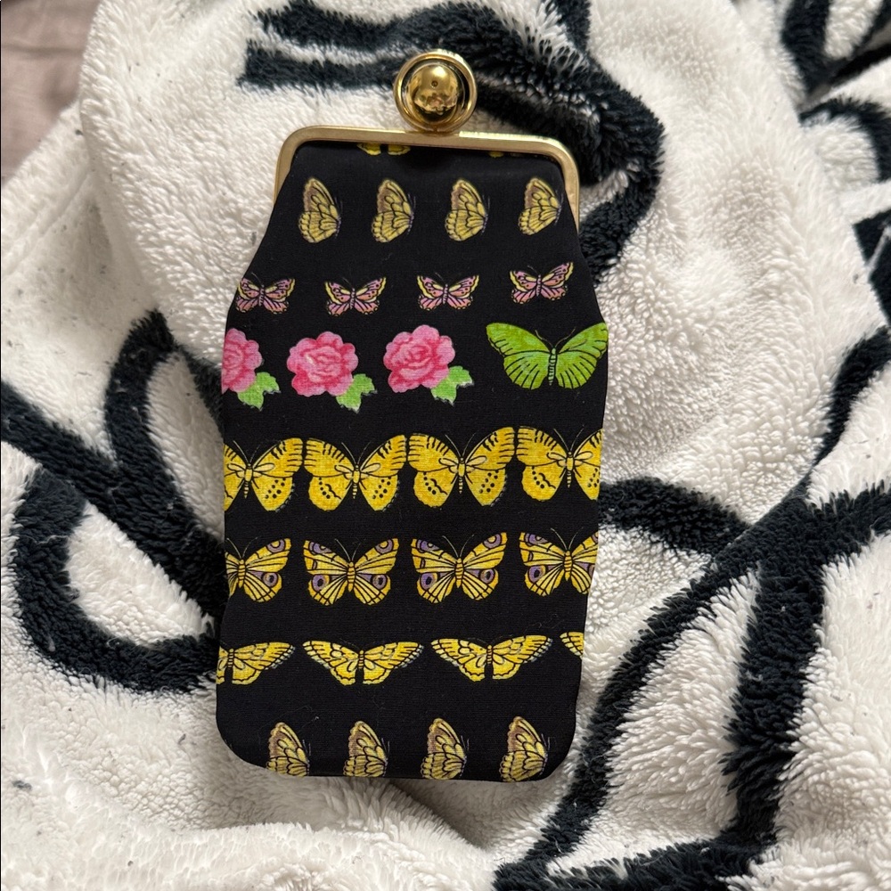 Versace Black and Yellow Butterfly Card Holder
